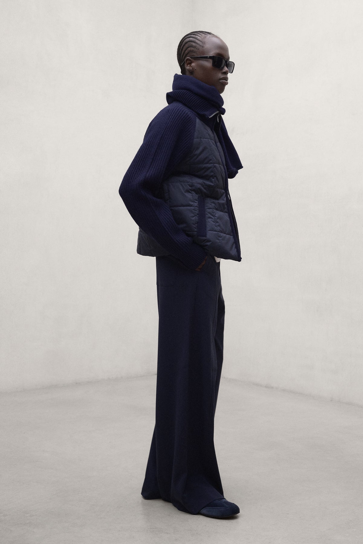 PANTALON EN COTON SIERRA BLEU MARINE