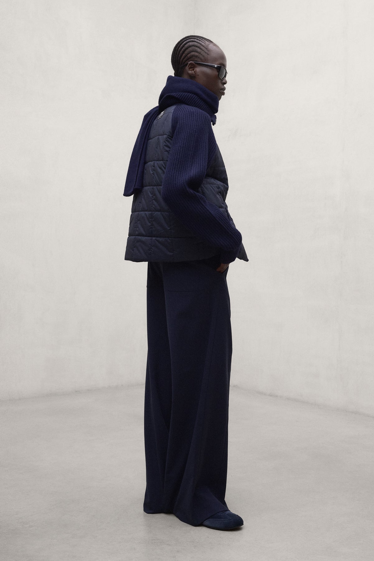 PANTALON EN COTON SIERRA BLEU MARINE