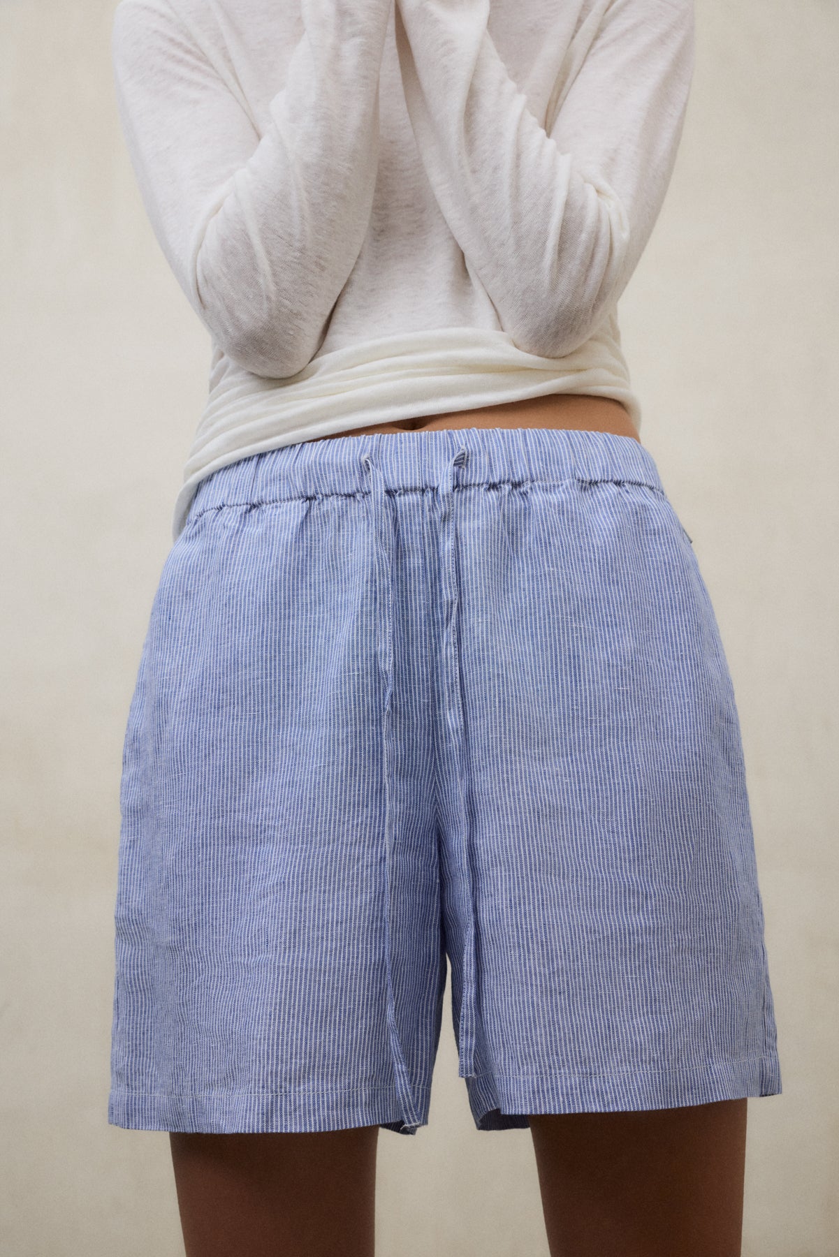 PANTALONCINI ERAS A RIGHE AZZURRI