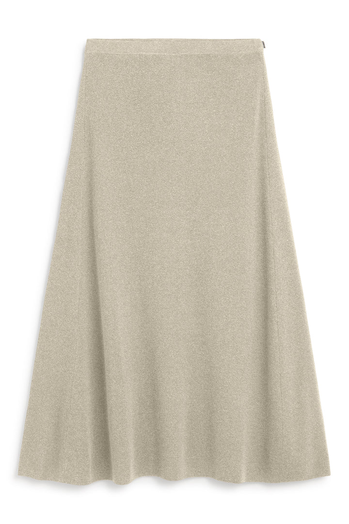 Una falda de Ecoalf larga beige claro de corte recto en tejido suave y fluido, de materiales sostenibles.
