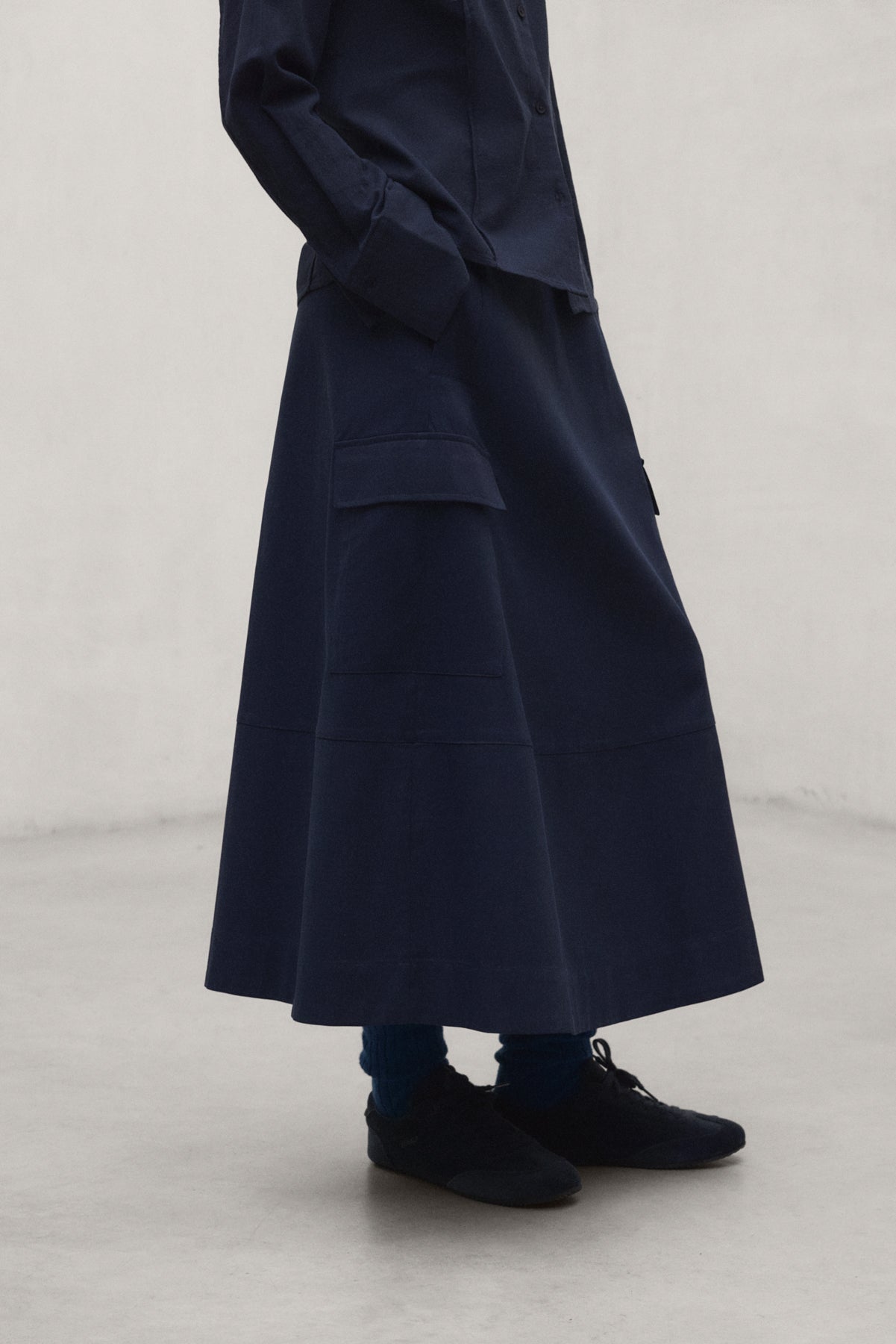 GONNA IN COTONE TECNICO KANO BLU NAVY