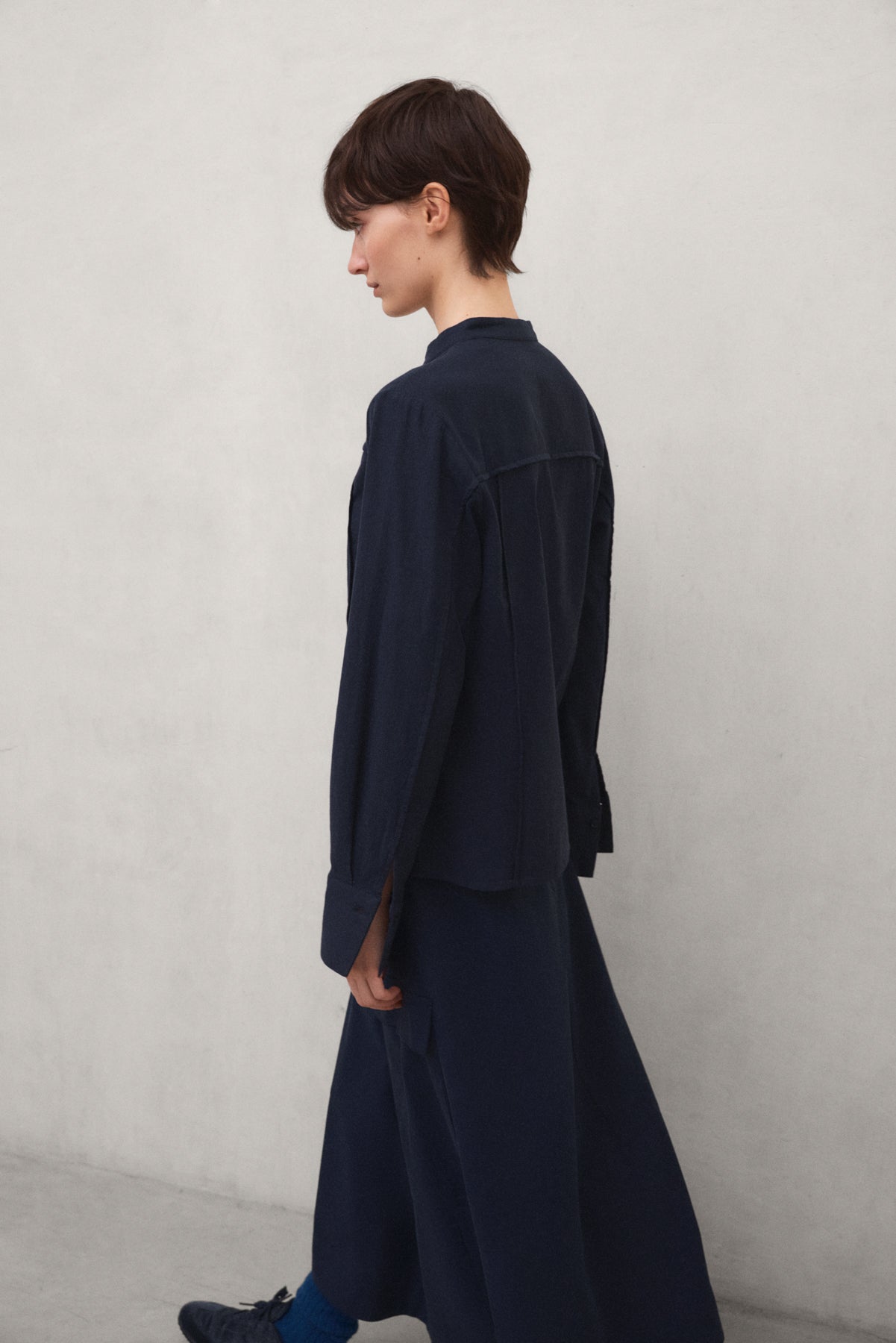 JUPE COTON TECHNIQUE KANO BLEU MARINE