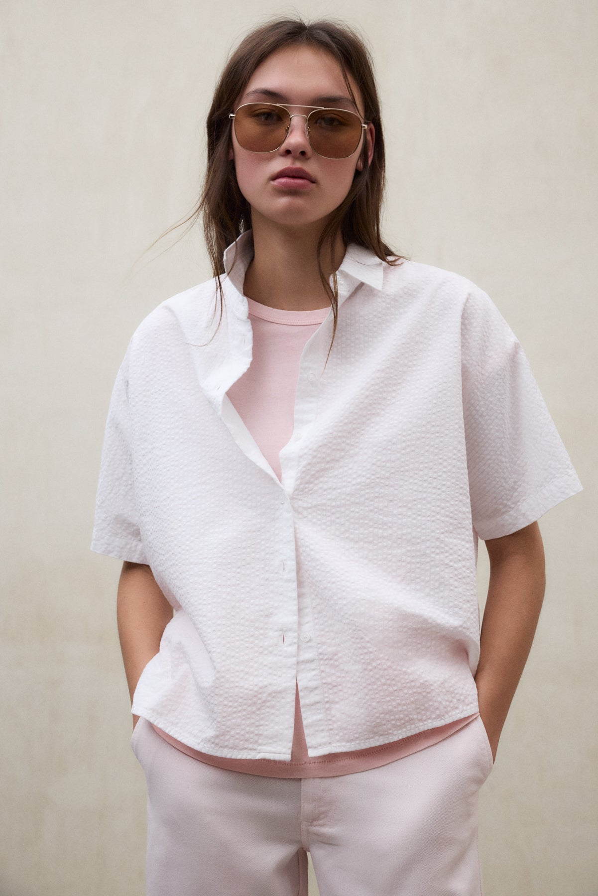 CHEMISE MELANIA EN SEERSUCKER BLANC
