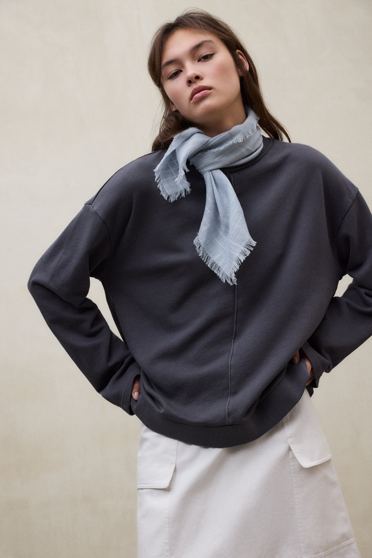 DARK GREY ANKARA SWEATSHIRT