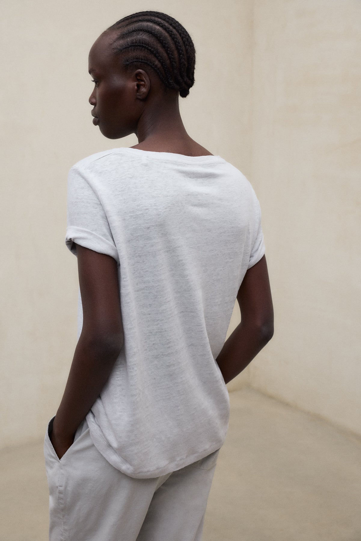 T-SHIRT LANE GRAU