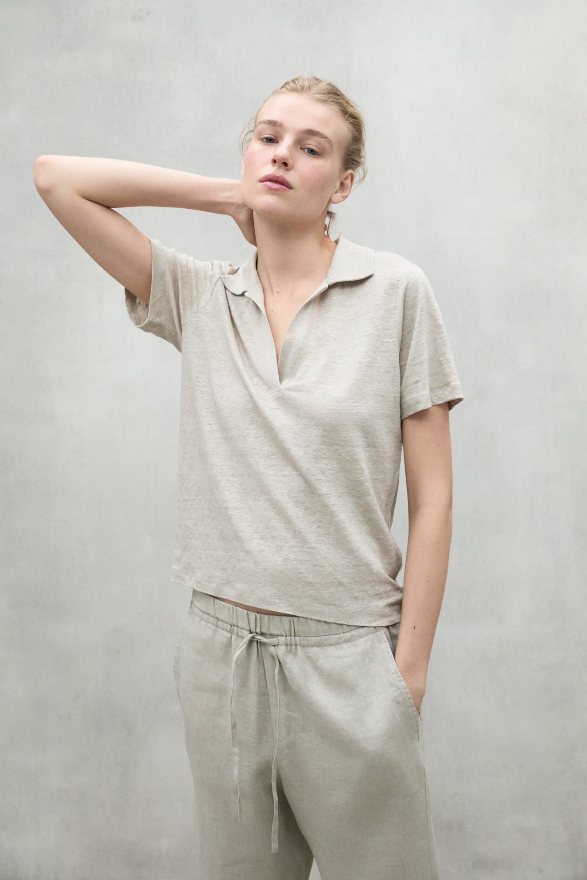 BEIGE TROMS T-SHIRT