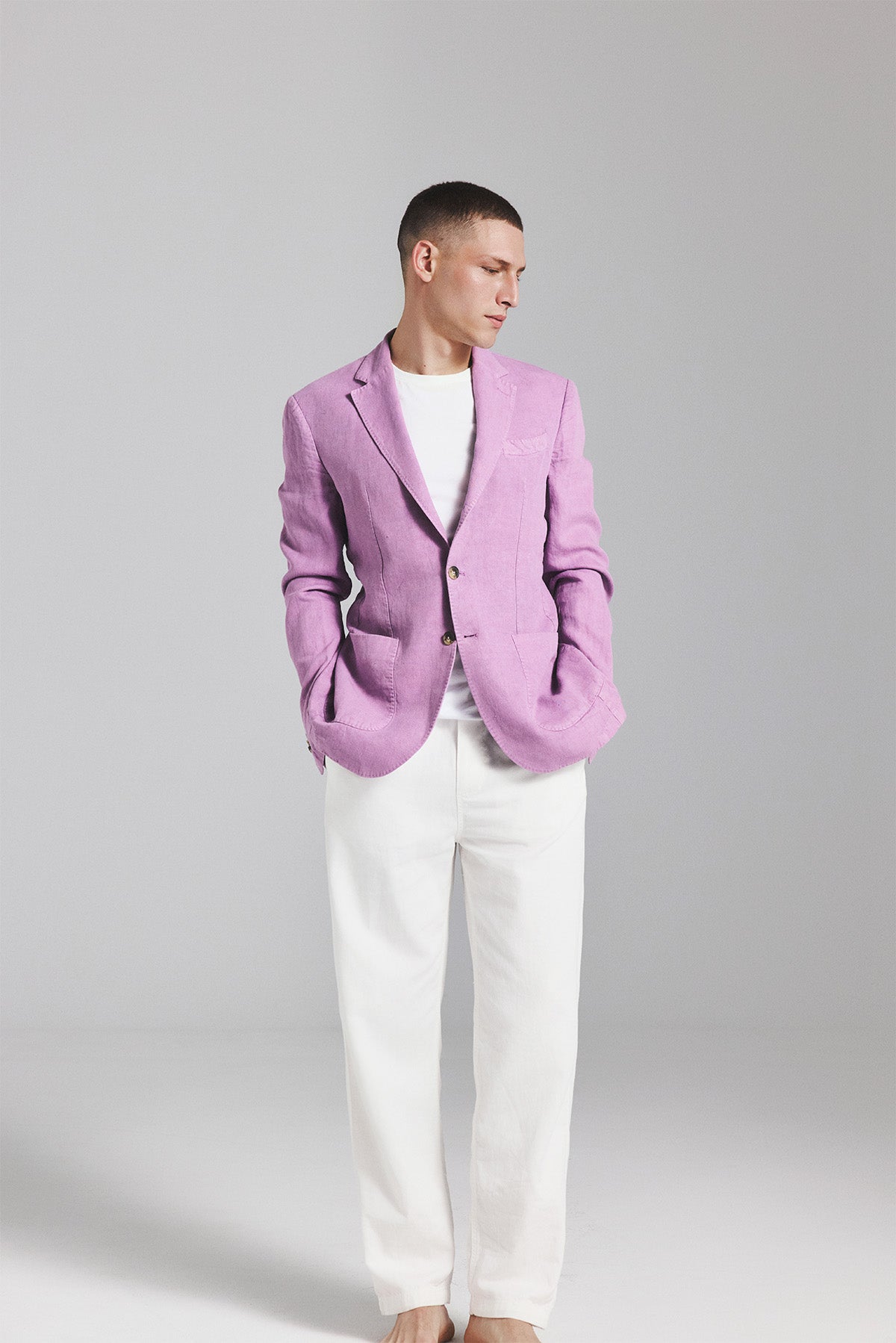 BLAZER LAPO EN CHANVRE LAVANDE