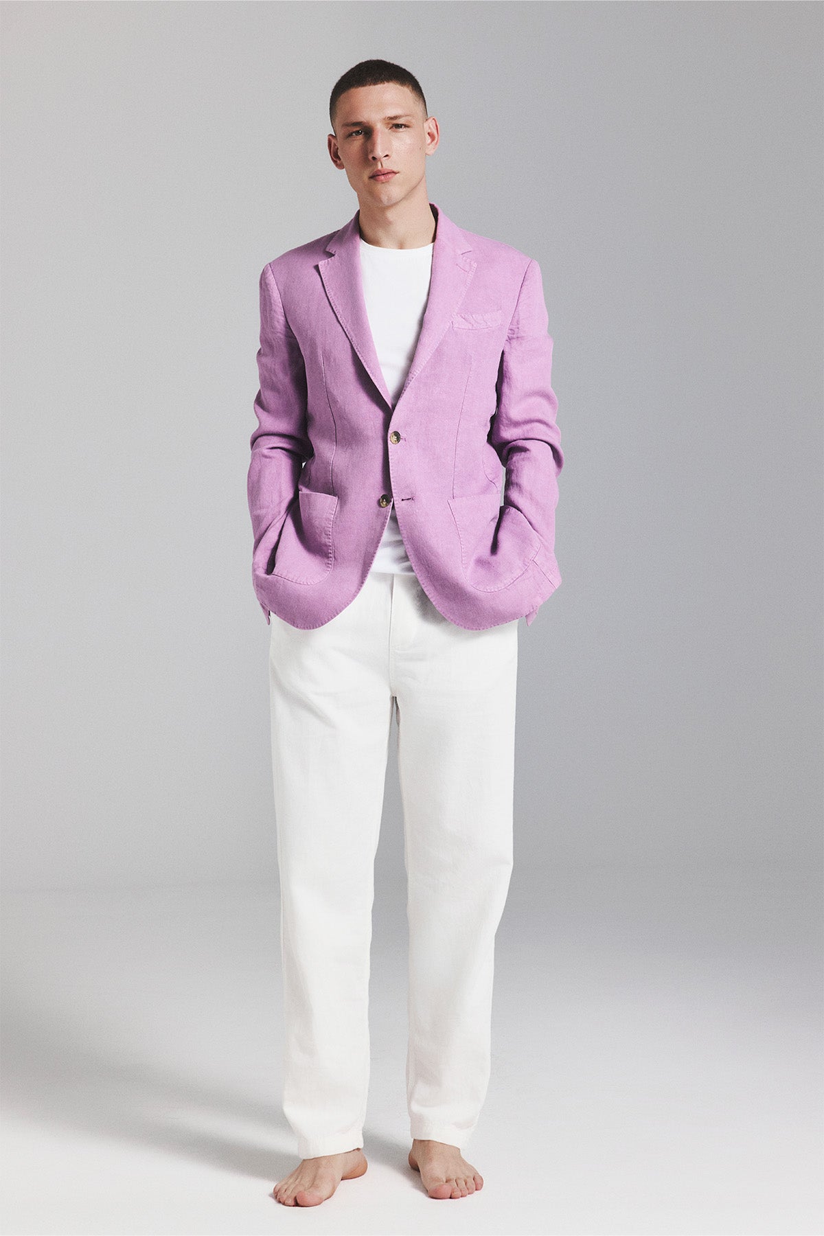 BLAZER LAPO EN CHANVRE LAVANDE