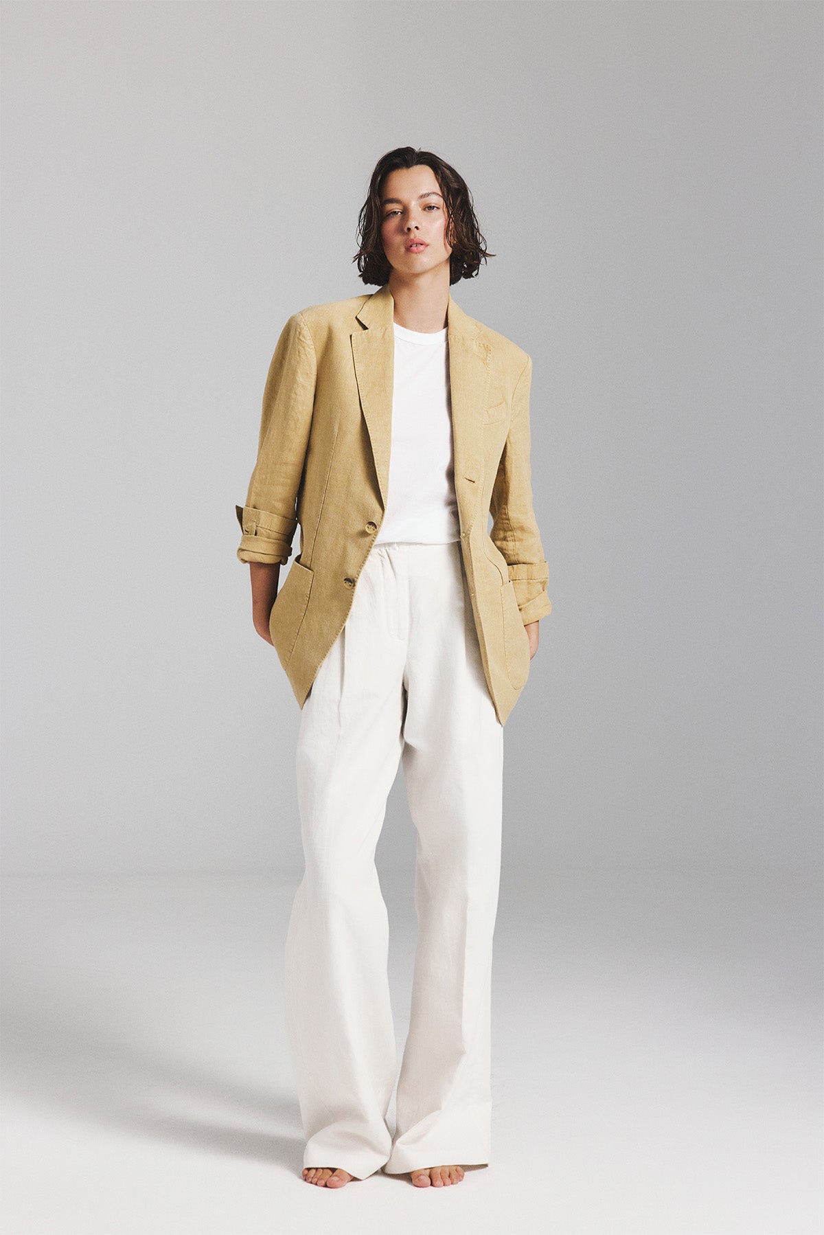 BLAZER LAPO EN CHANVRE MARRON