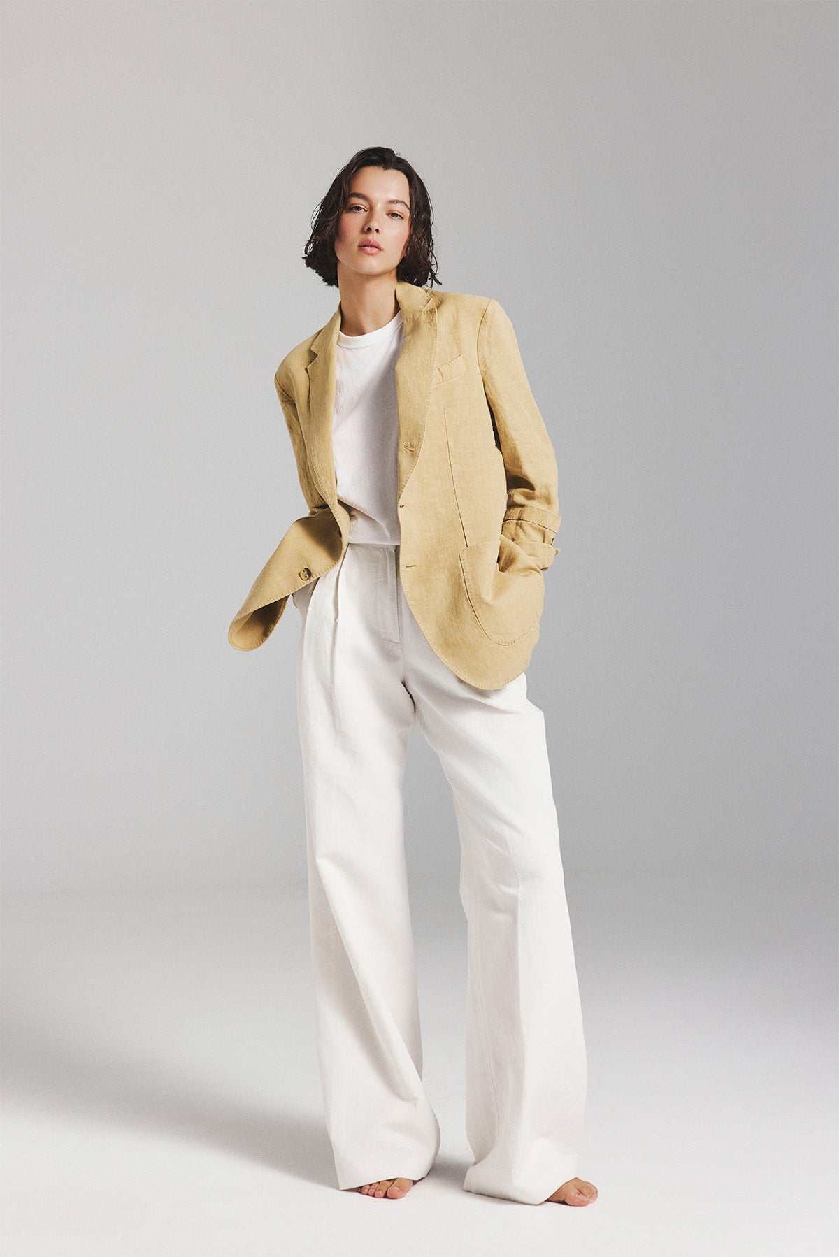 BLAZER LAPO EN CHANVRE MARRON
