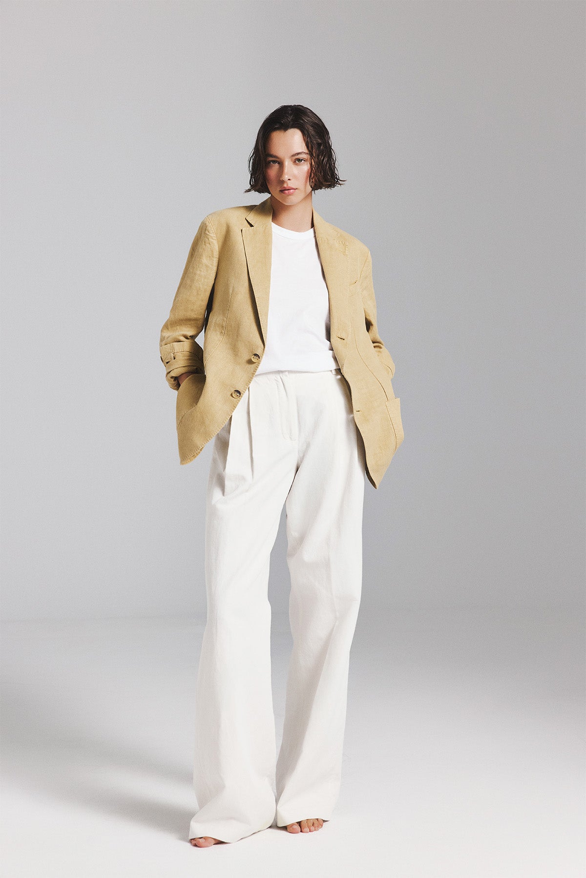 BLAZER LAPO EN CHANVRE MARRON