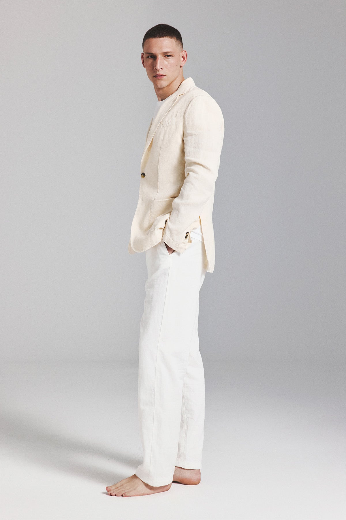 BLAZER LAPO AUS BEIGEFARBENEM HANF