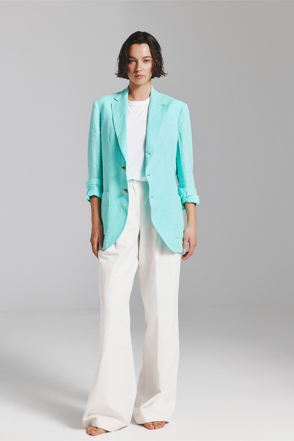 BLAZER LAPO CAÑAMO TURQUESA