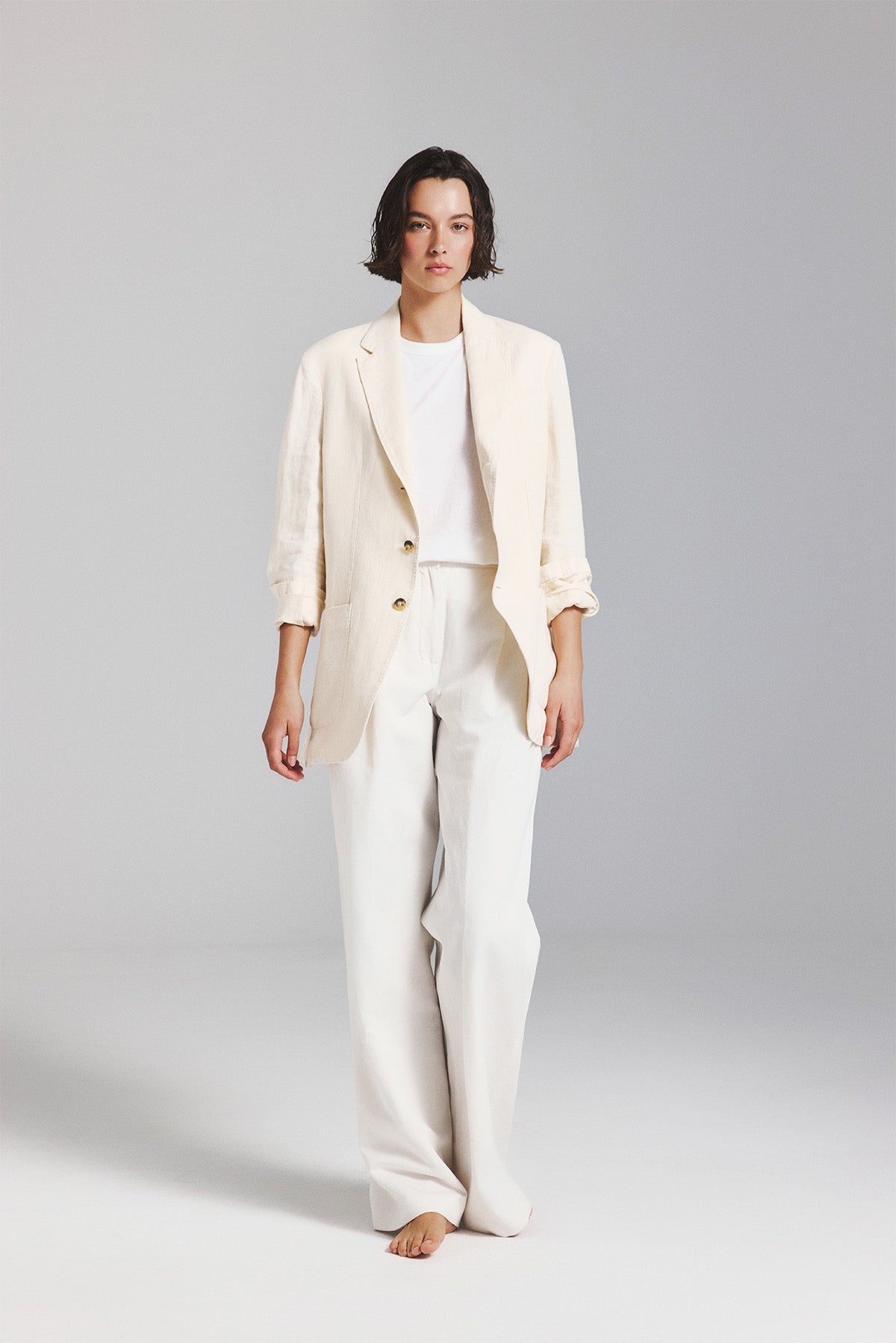 BLAZER LAPO AUS BEIGEFARBENEM HANF
