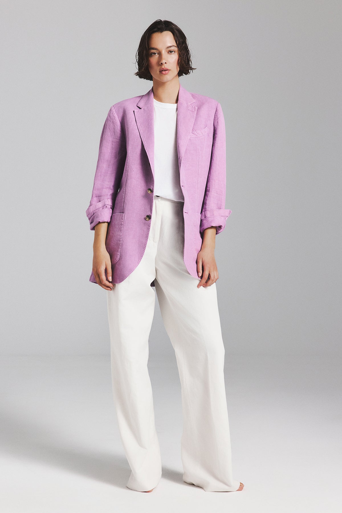 BLAZER LAPO EN CHANVRE LAVANDE