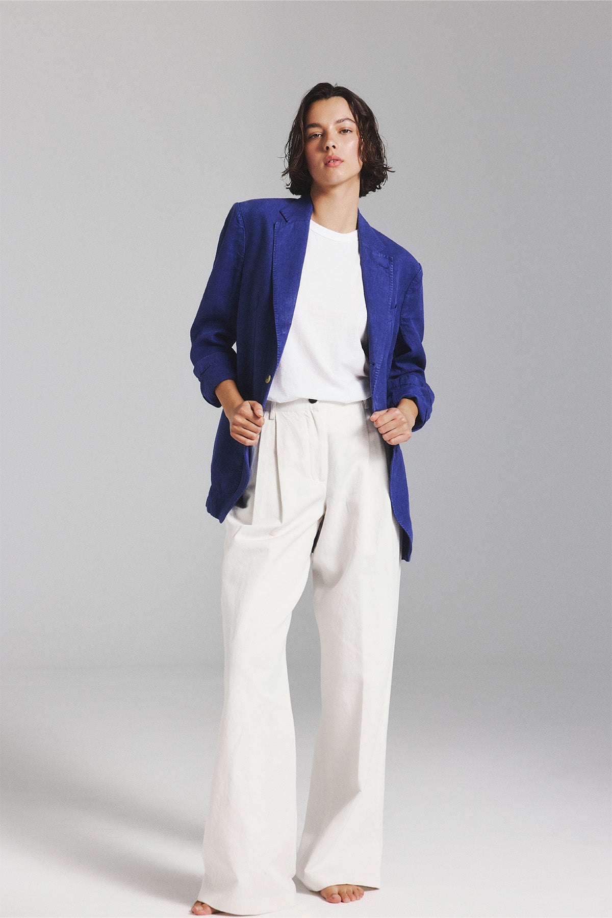 LAPO BLAZER IN BLUE HEMP