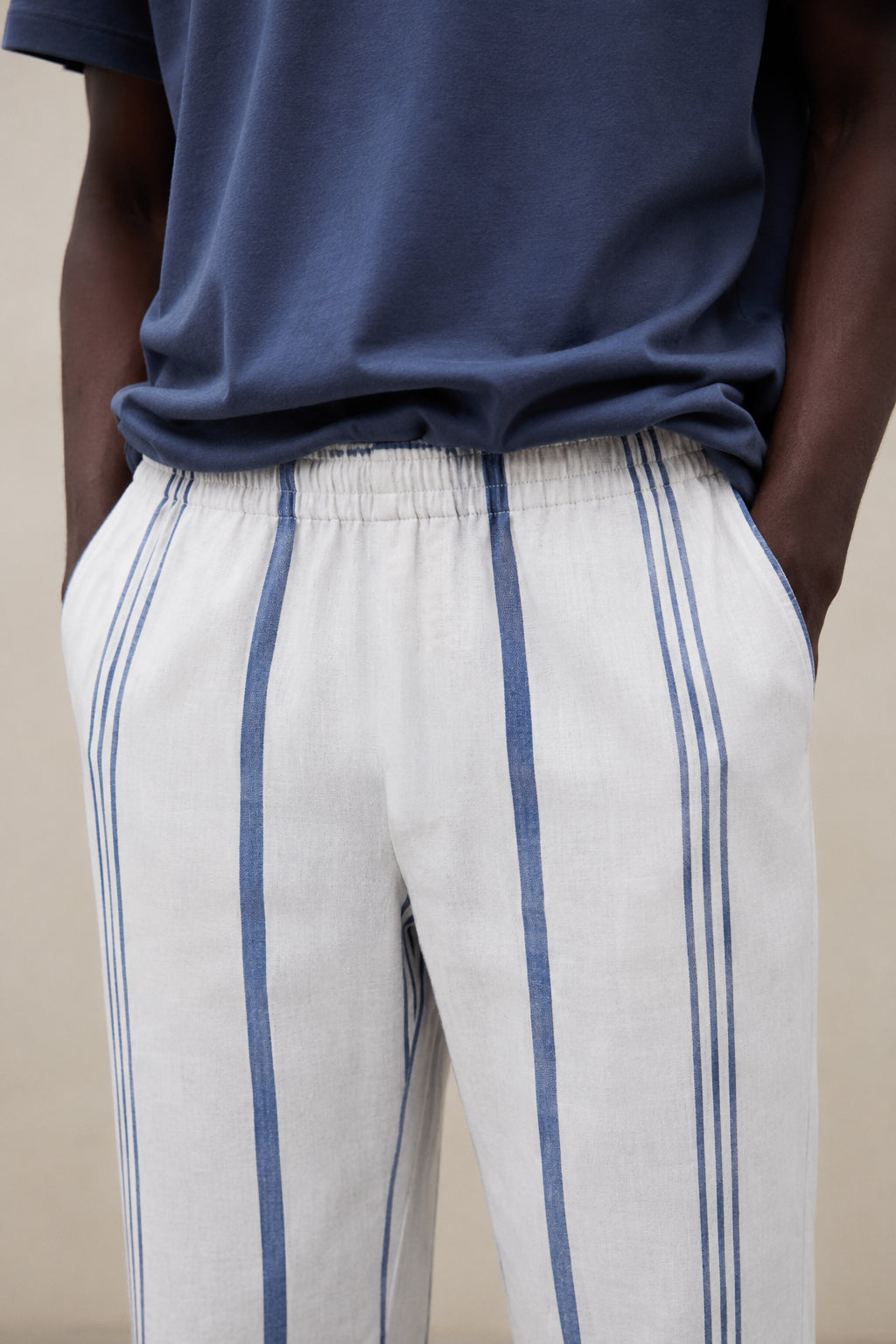 GINA STRIPED TROUSERS WHITE