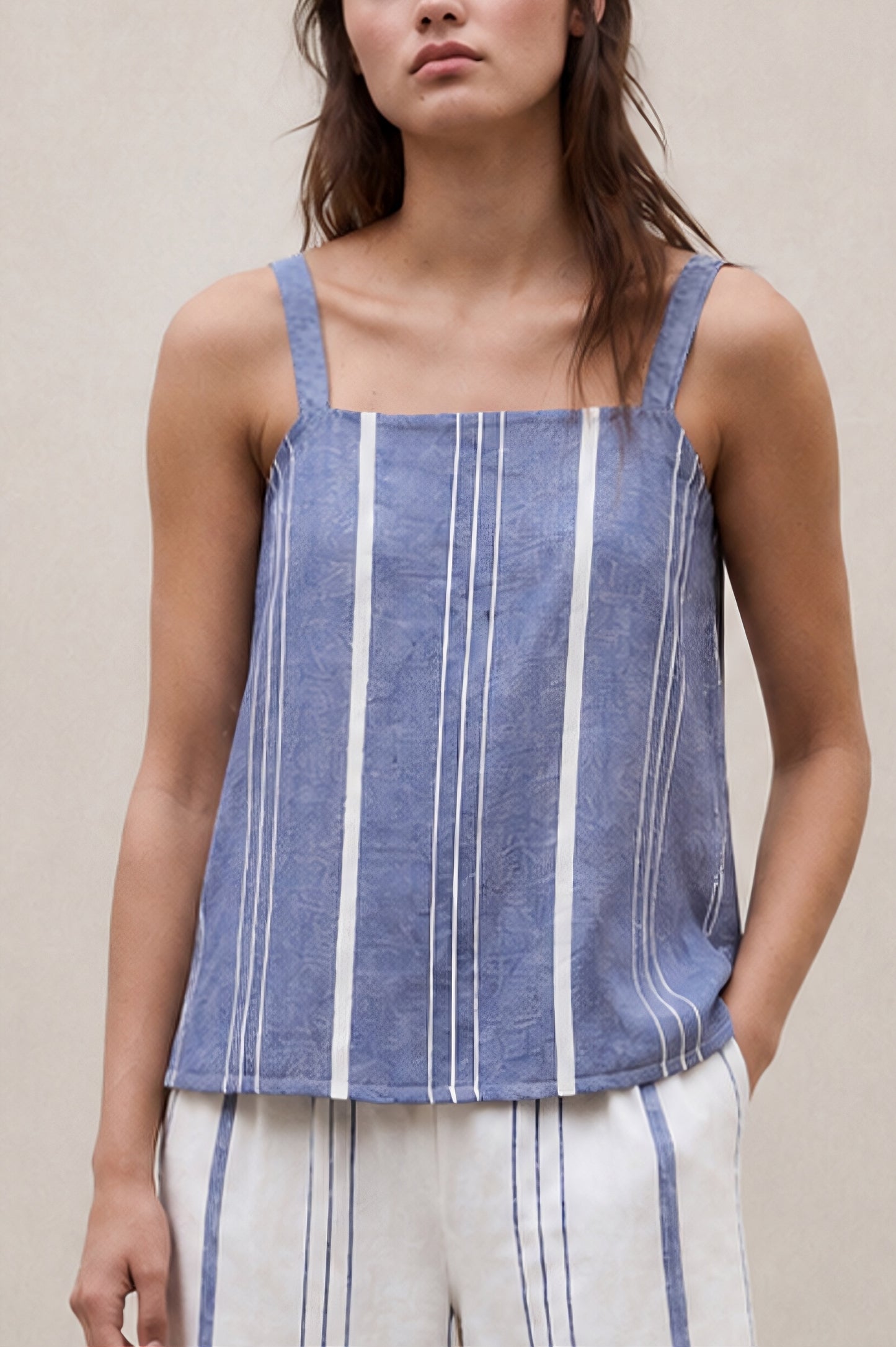 ARIA STRIPED SHIRT BLUE